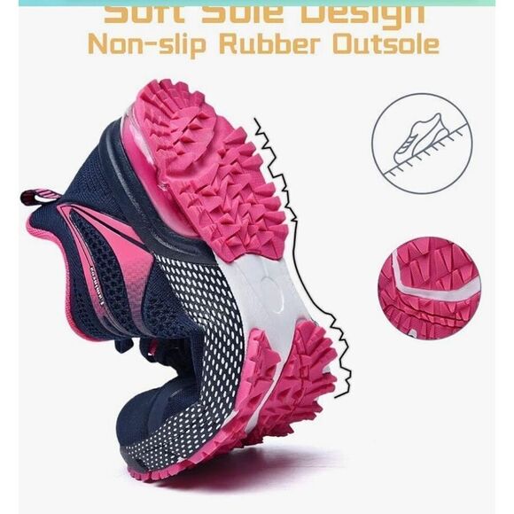 Lamincoa Women Air Running Shoes Athletic Sneakers Non Slip Blue Pink Size 7.5-8 - Picture 11 of 16